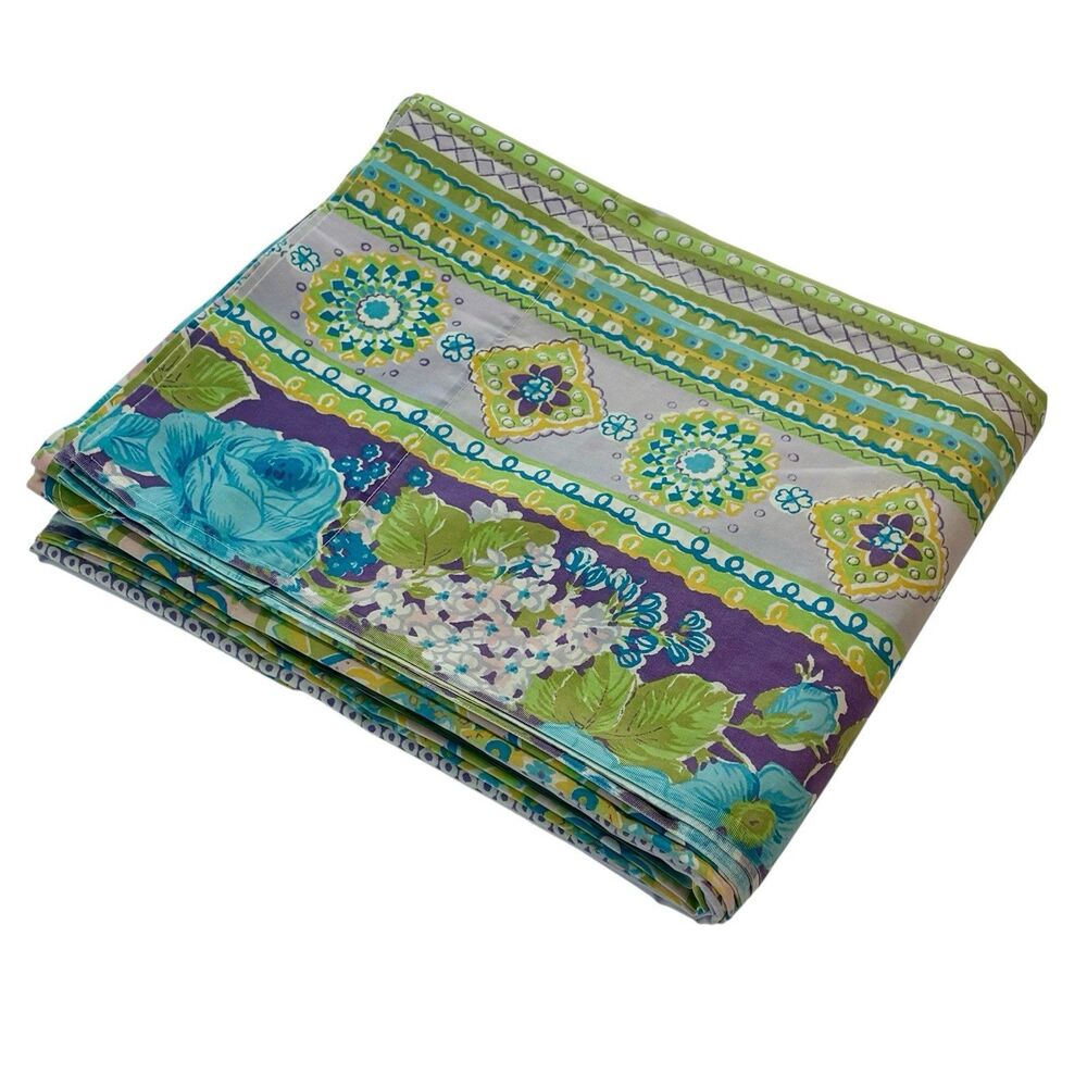 Vtg Cannon Royal Family Flat Sheet‎ Double 70s Cottagecore Chintz Floral MCM